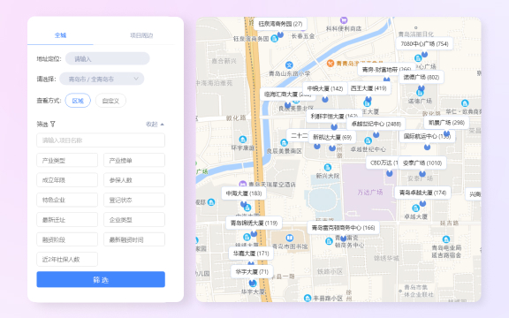 产业楼宇地图界面示意图